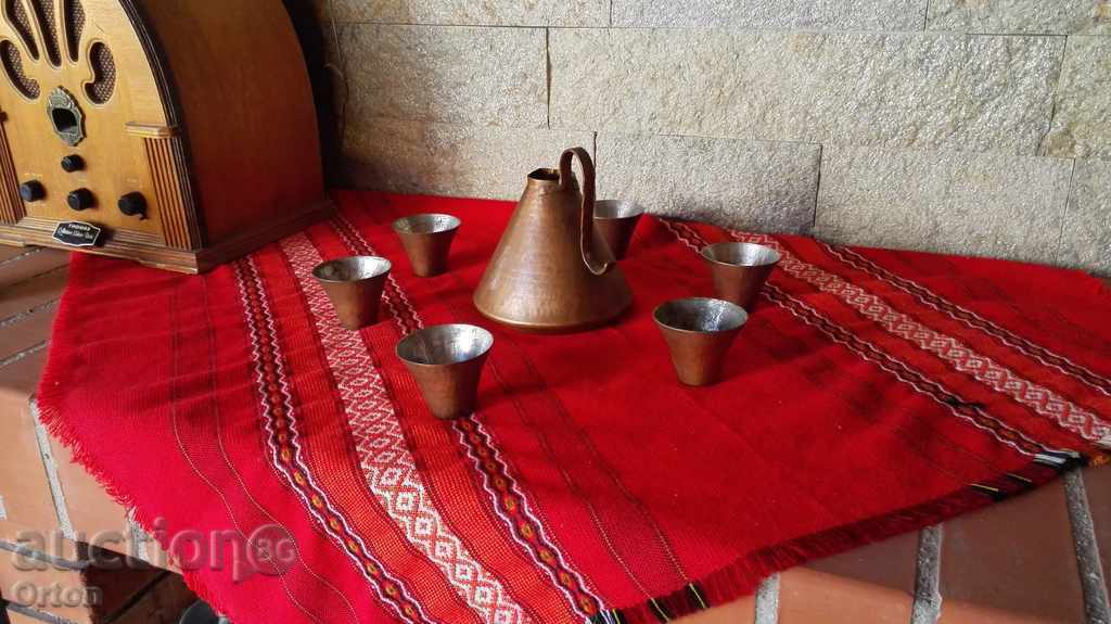 Auction Old wrought copper service shop for grated brandy Auction Old wrought copper service shop for grated brandy