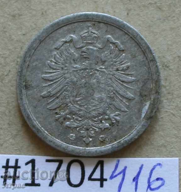 1 пфениг 1917 G  -Германия  алумин отлично качество