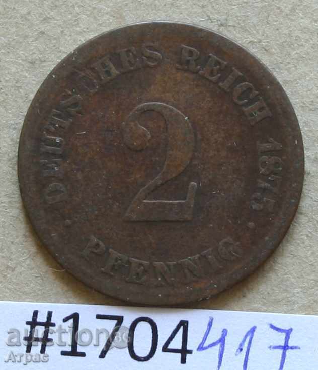 2 penny 1875 E-Germania