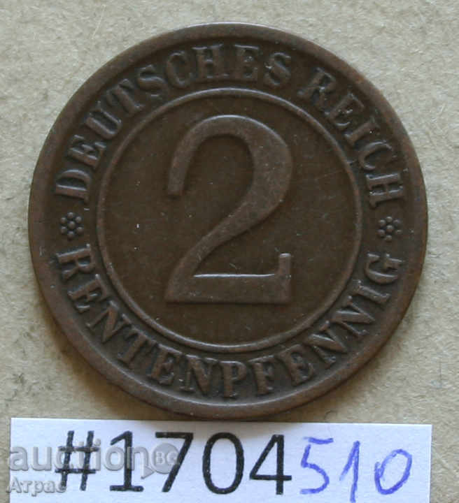 2 рентенпфениг 1924 D  -Германия