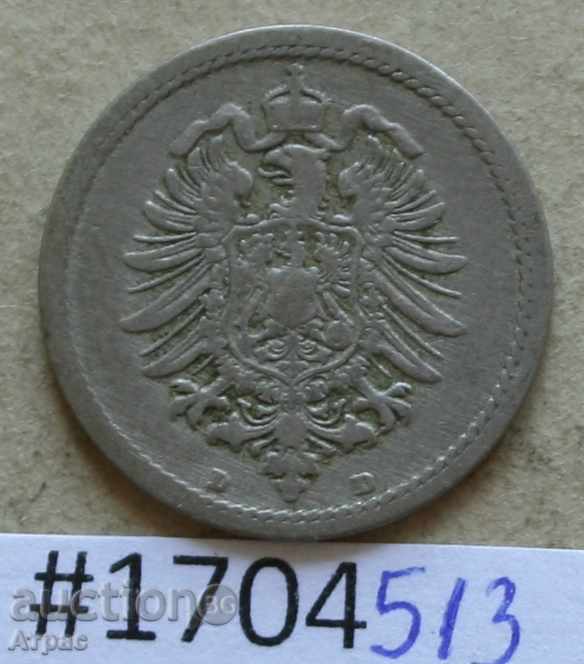 5 pfennig 1889 D -Γερμανία με τιμή € 1.28 | 2.50 BGN