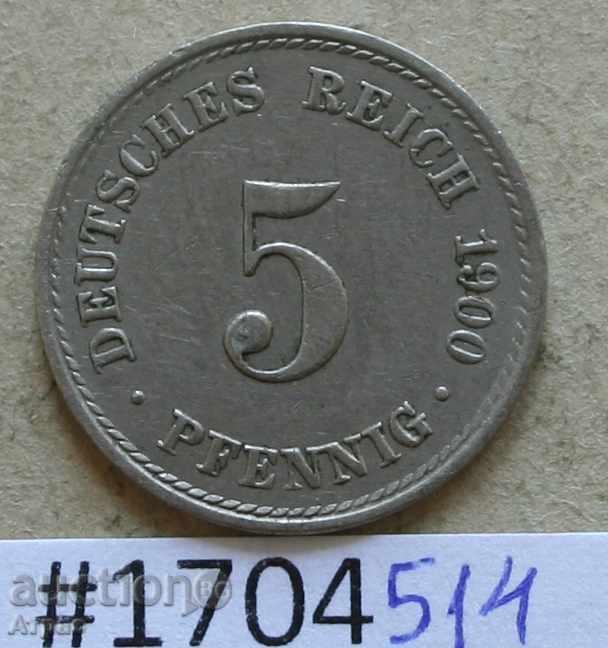 5 пфениг 1900 A  -Германия