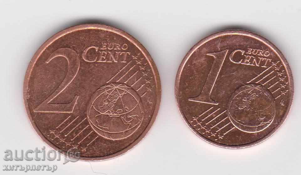 1 και 2 σεντς Γαλλία 1999 και 2001