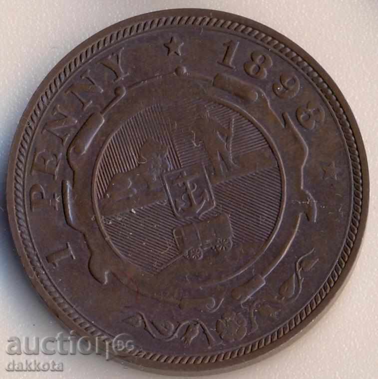 Africa de Sud penny 1898, shtempelak