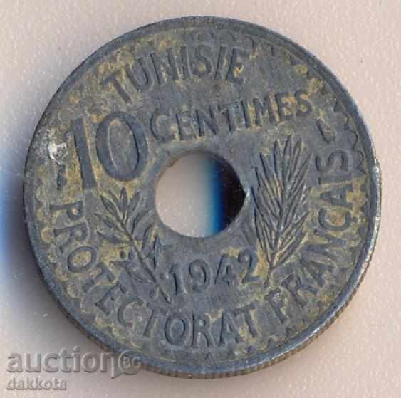 Τυνησία 10 centimes 1942, ψευδάργυρο