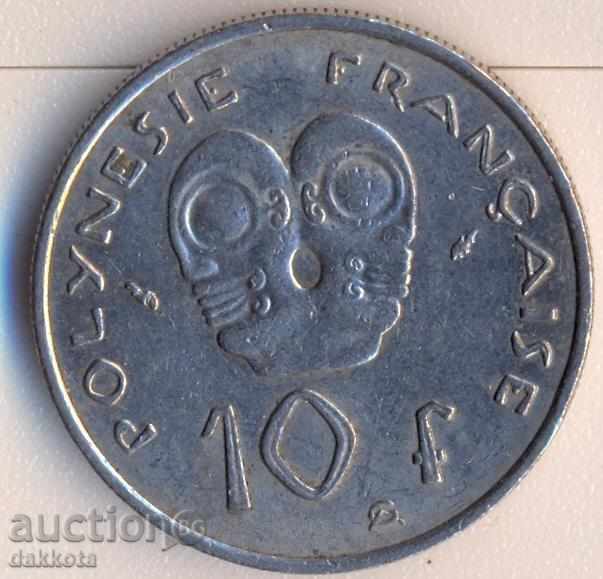 Γαλλική Πολυνησία 10 φράγκα το 1975