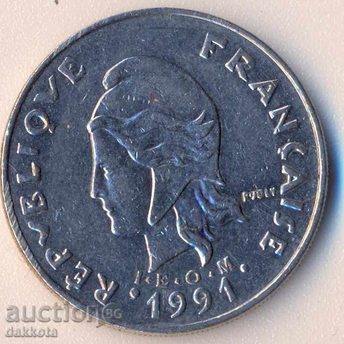 Γαλλική Πολυνησία 20 φράγκα το 1991 με τιμή 4.90 BGN | € 2.51