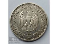 5 марки сребро Германия 1935 A III Райх  сребърна монета 78