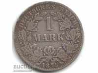 Γερμανία Ράιχ 1 Mark 1875 H Rare