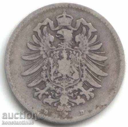Germania Reich 1 Mark 1881 D Rare cu preț € 15.34 | 30.00 BGN