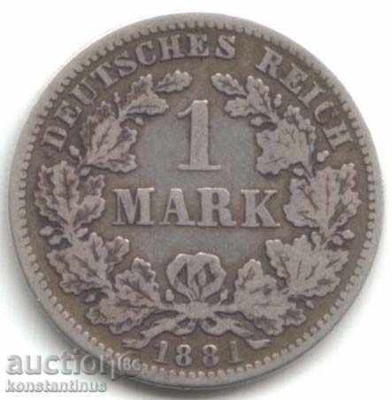 Germany Reich 1 Mark 1881 D Rare