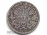 Germany Reich 1 Mark 1881 D Rare