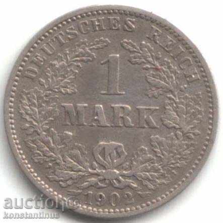 Germany Reich 1 Mark 1902 J Rare