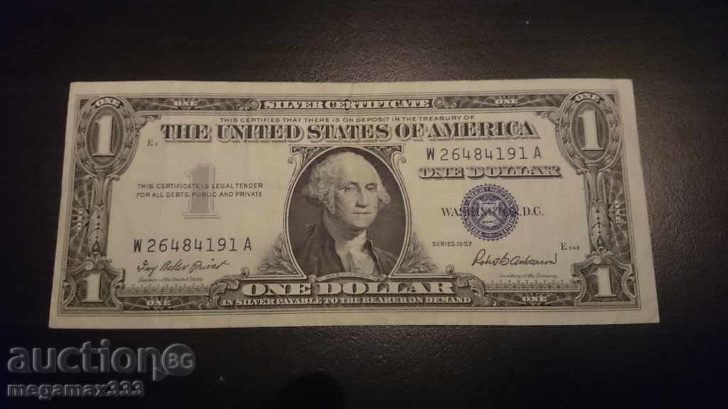 $ 1 πιστοποιητικό ασημένια 1957god.191