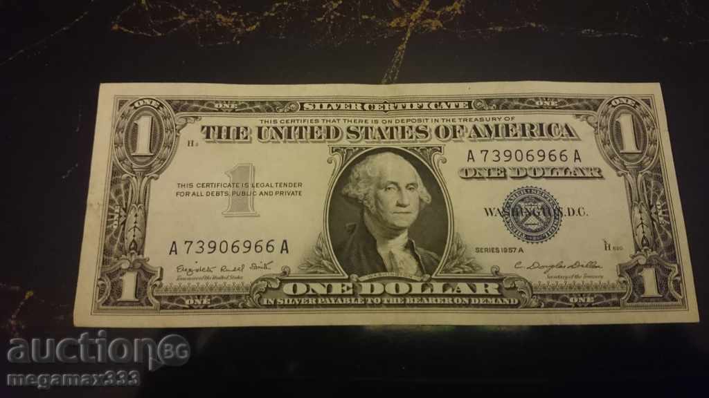 $ 1 πιστοποιητικό ασημένια κυκλοφορεί 1957god.966