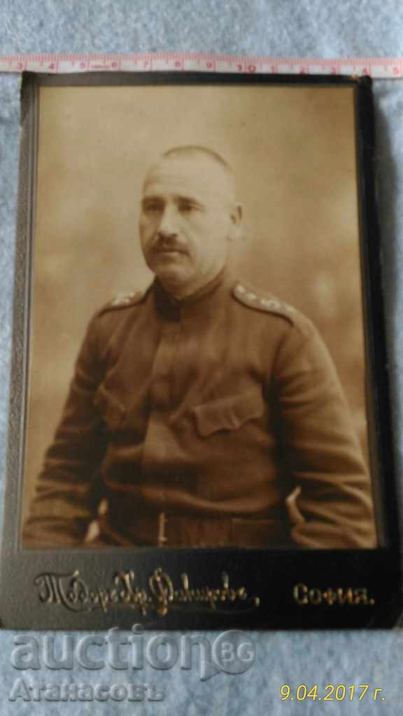 Фотография Ателие Т. Факиров офицер Снимка картон