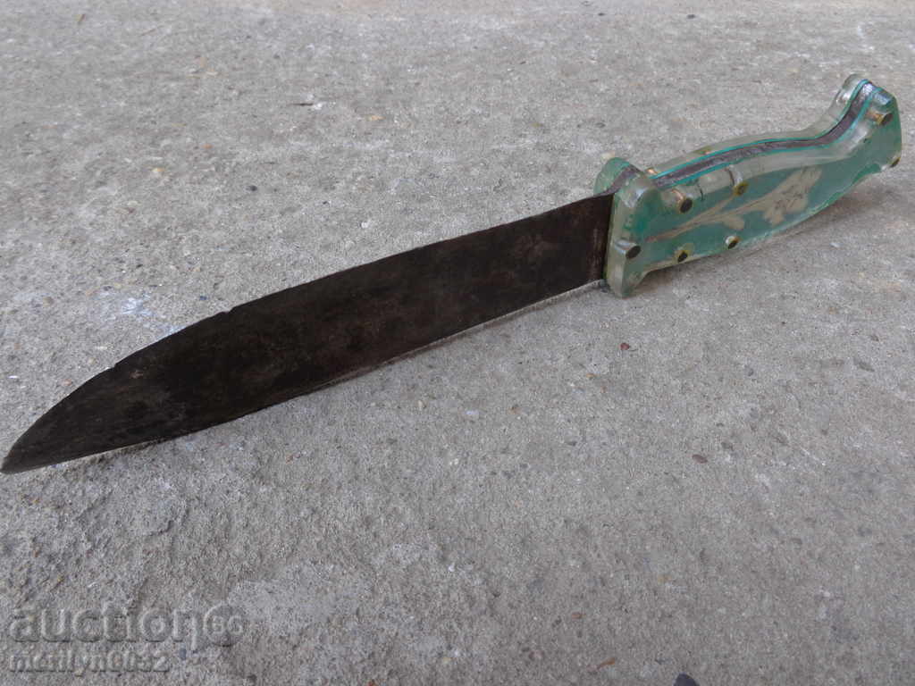 Hand forged knife with edelweiss and a picture of the master kama kulak with price 67.00 BGN | € 34.26 Hand forged knife with edelweiss and a picture of the master kama kulak with price 67.00 BGN | € 34.26