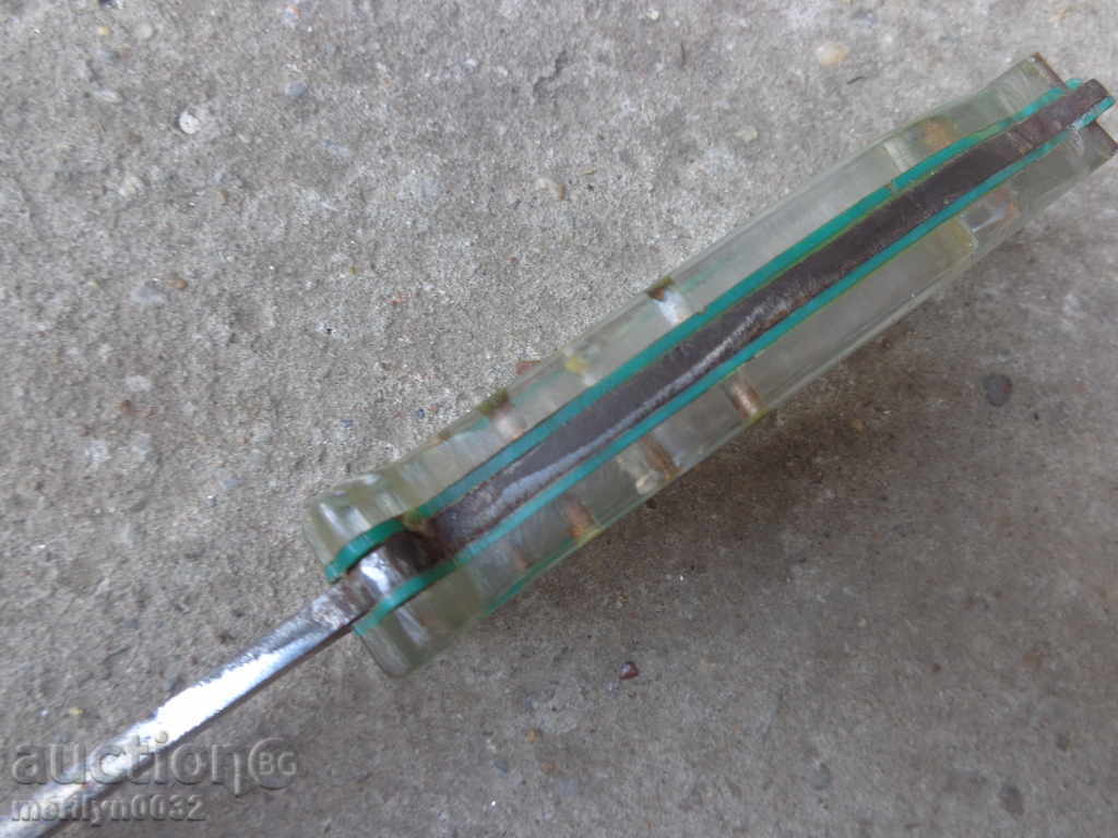 Hand forged knife with edelweiss and a picture of the master kama kulak - 5 Hand forged knife with edelweiss and a picture of the master kama kulak - 5