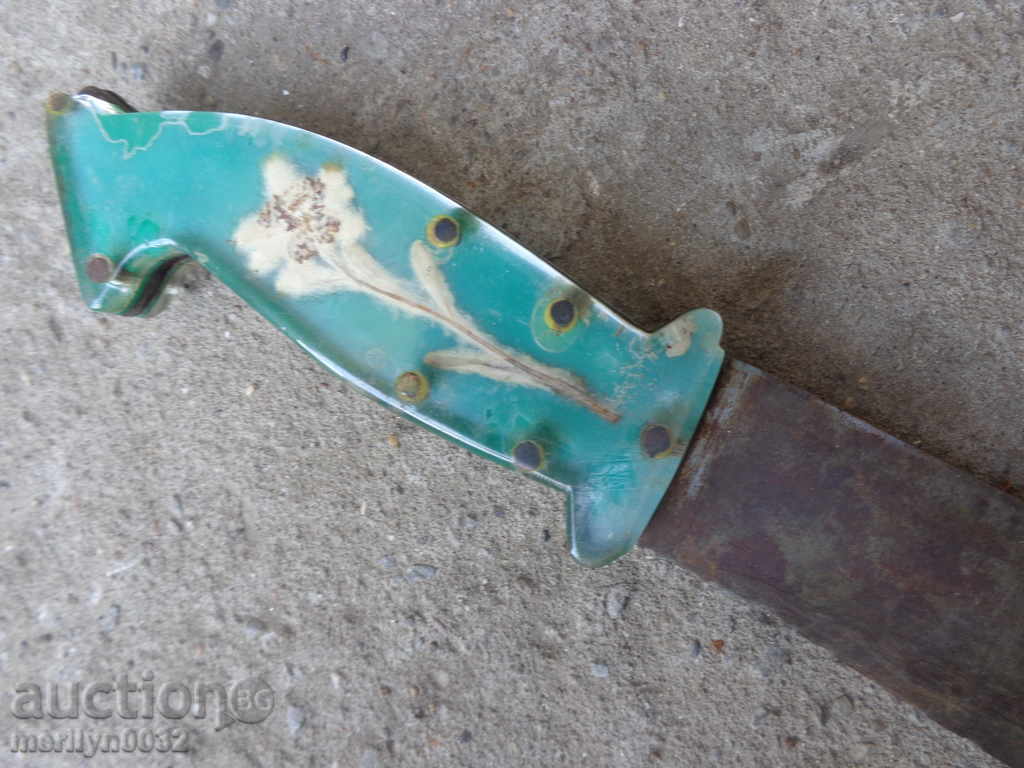 Hand forged knife with edelweiss and a picture of the master kama kulak - 7 Hand forged knife with edelweiss and a picture of the master kama kulak - 7