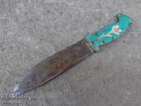 Χέρι-πλαστά μαχαίρι με εντελβάις και μία φωτογραφία του κουλάκων κύριου στιλέτο