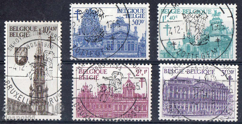 1965. Белгия. Монументи от големите площади на Брюксел.