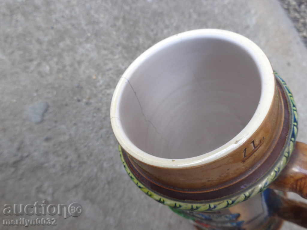 German mug 1 liter ORIGINAL 1930 porcelain markings - 5