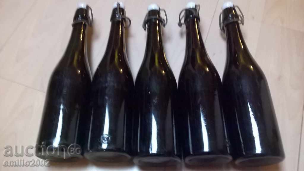 Old glass beer bottles 5pcs. with price 14.00 BGN | € 7.16 Old glass beer bottles 5pcs. with price 14.00 BGN | € 7.16