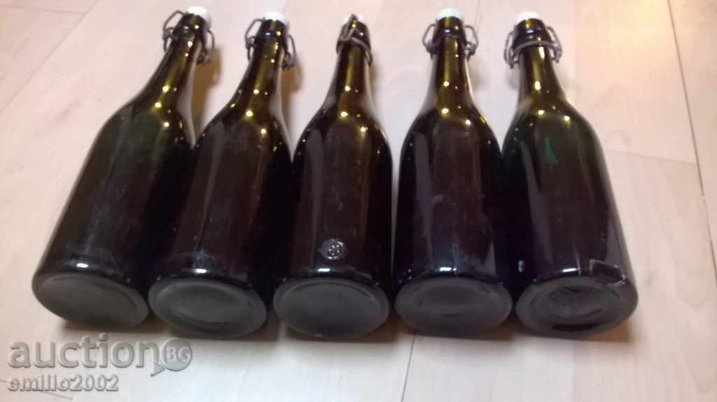 Old glass beer bottles 5pcs. with price 14.00 BGN | € 7.16 Old glass beer bottles 5pcs. with price 14.00 BGN | € 7.16