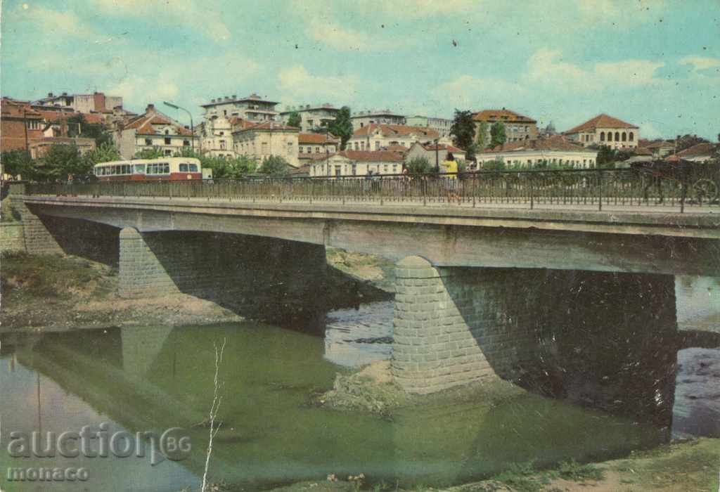 Παλιά καρτ-ποστάλ - Yambol, δείτε με γέφυρα