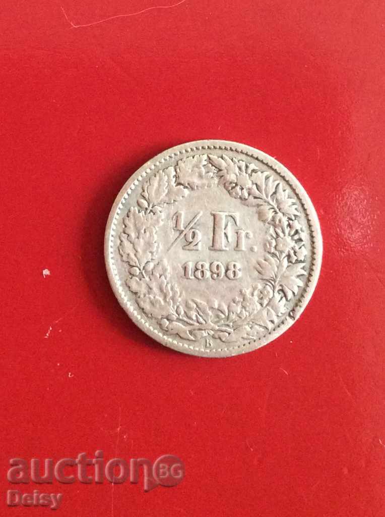Elveția 1/2 Franc 1898.