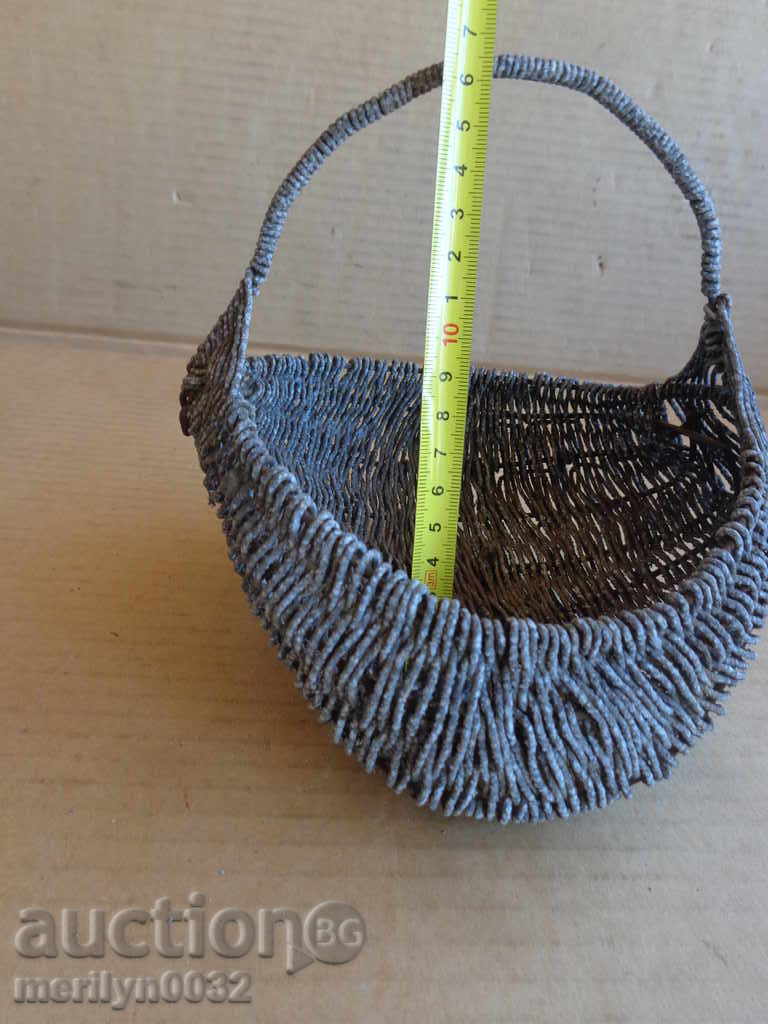 Auction Old metal basket for Easter eggs basket picnic box Auction Old metal basket for Easter eggs basket picnic box