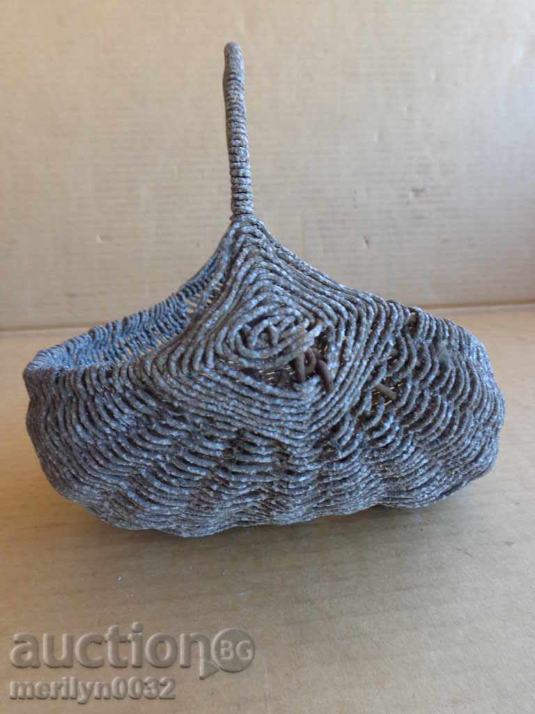 Delivery of Old metal basket for Easter eggs basket picnic box Delivery of Old metal basket for Easter eggs basket picnic box