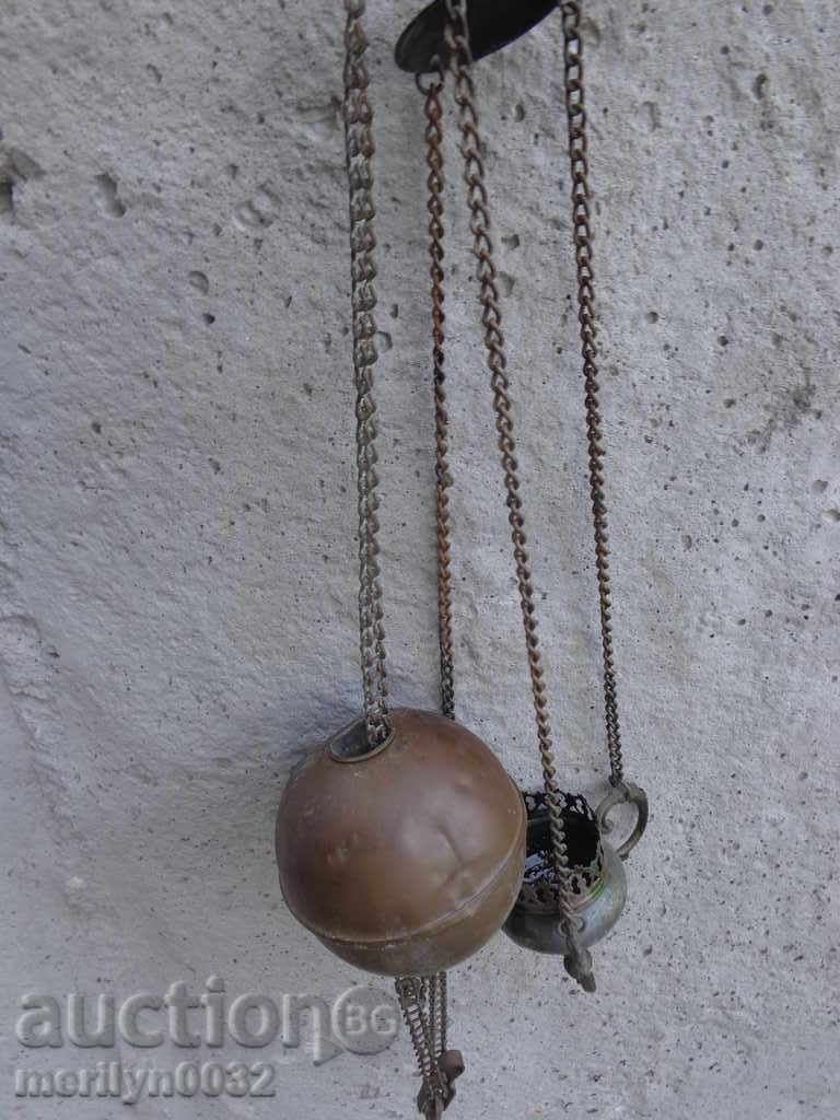 Delivery of Old censer with weight for lifting icon, religion, cross Jesus Delivery of Old censer with weight for lifting icon, religion, cross Jesus