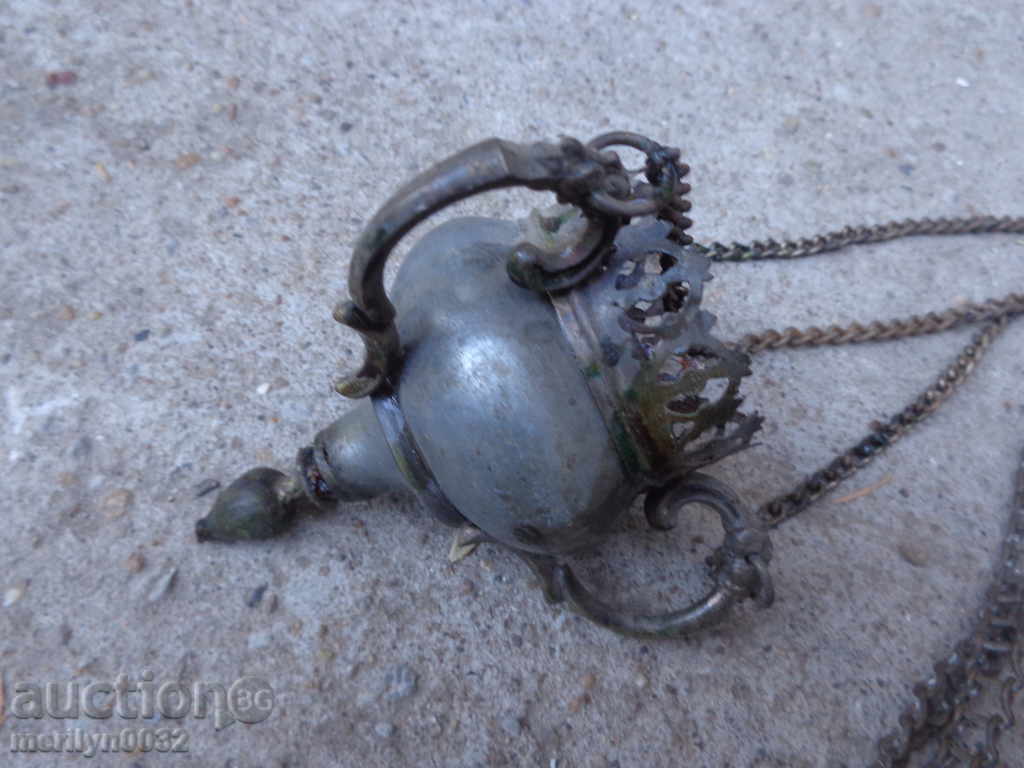Old censer with weight for lifting icon, religion, cross Jesus - 6 Old censer with weight for lifting icon, religion, cross Jesus - 6
