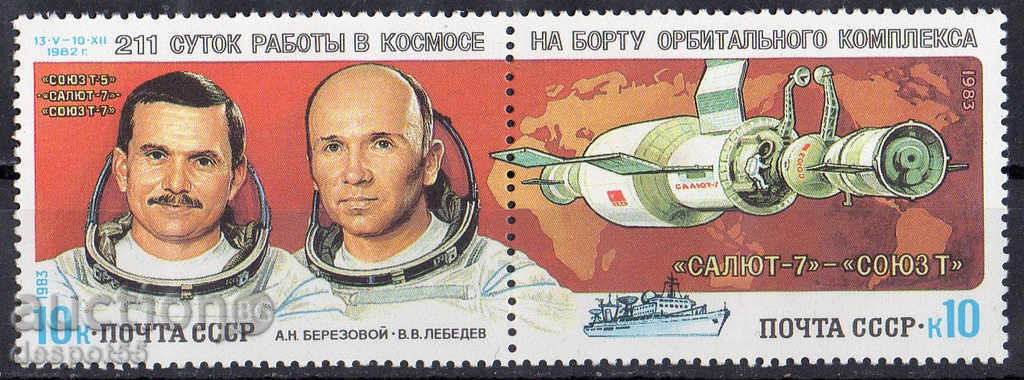 1983 URSS. stație spațială "Salyut-7" - "Union-T".