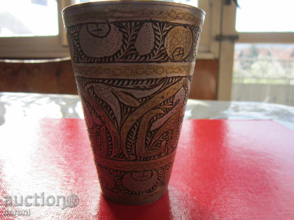 Unique bronze Ottoman Turkish glass cup of engravings with price 300.20 BGN | € 153.49 Unique bronze Ottoman Turkish glass cup of engravings with price 300.20 BGN | € 153.49