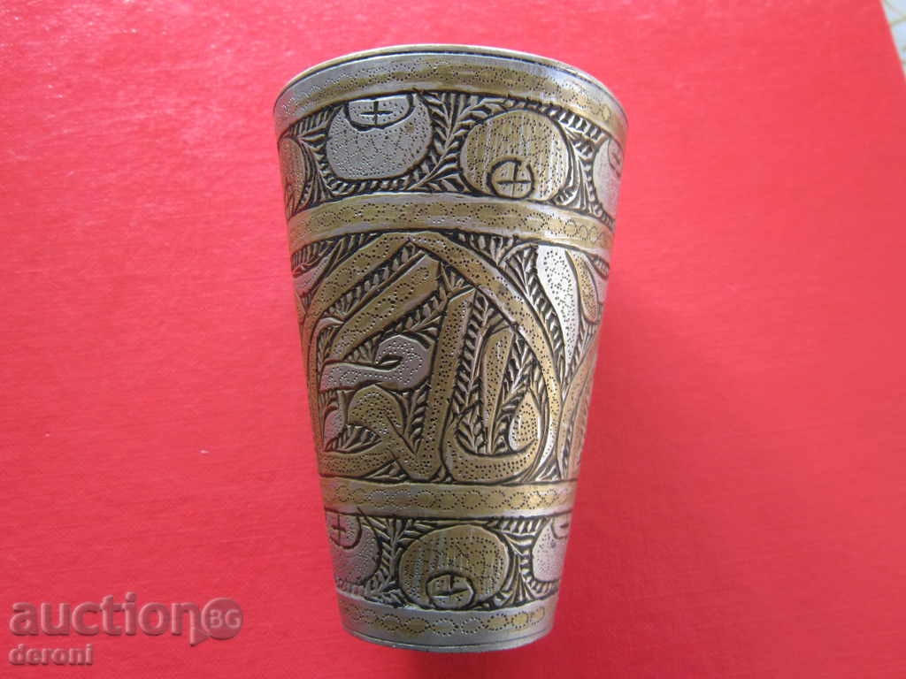 Unique bronze Ottoman Turkish glass cup of engravings - 7 Unique bronze Ottoman Turkish glass cup of engravings - 7