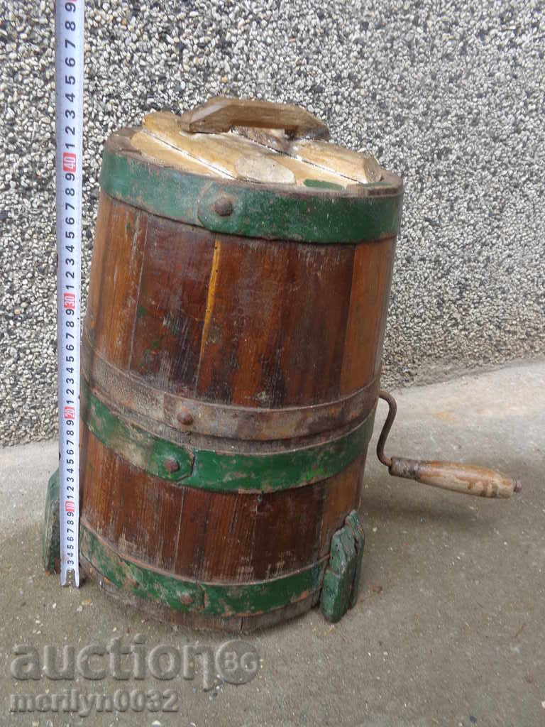Old milk dump wooden keel barrel bucket plunger - 5 Old milk dump wooden keel barrel bucket plunger - 5