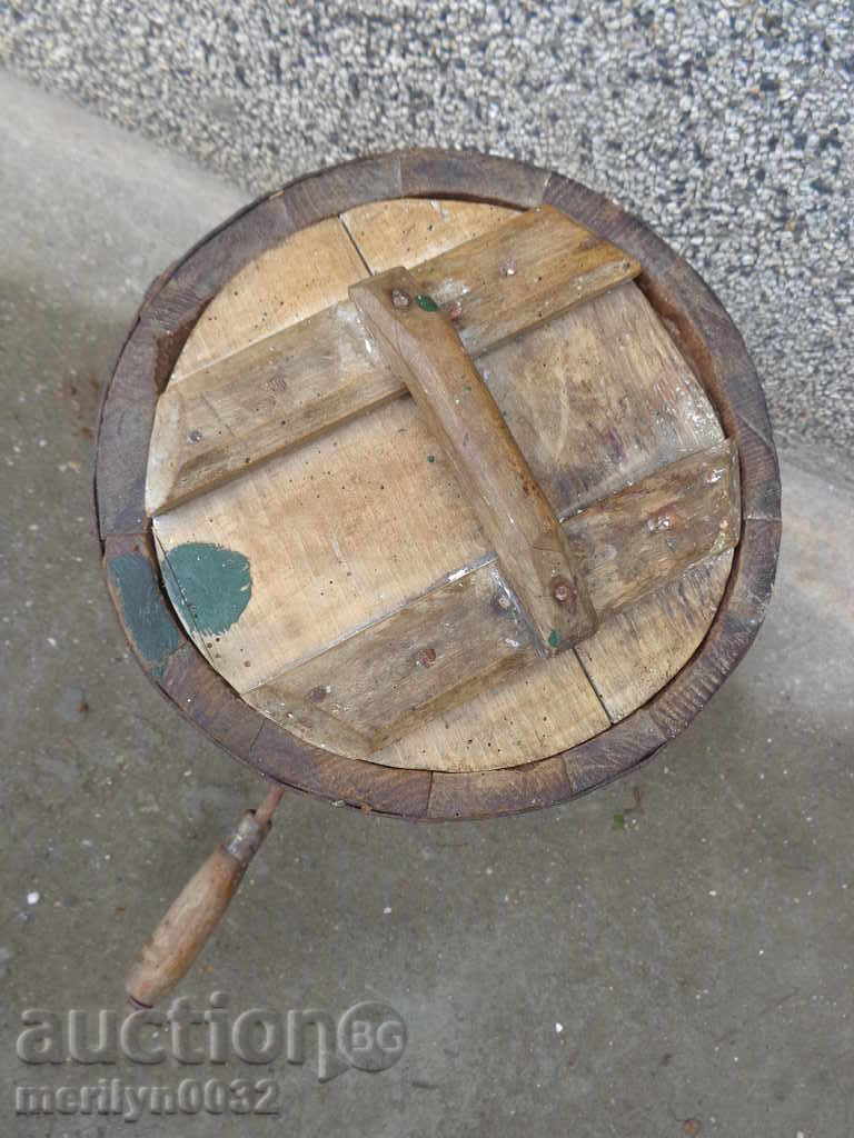 Old milk dump wooden keel barrel bucket plunger - 6 Old milk dump wooden keel barrel bucket plunger - 6
