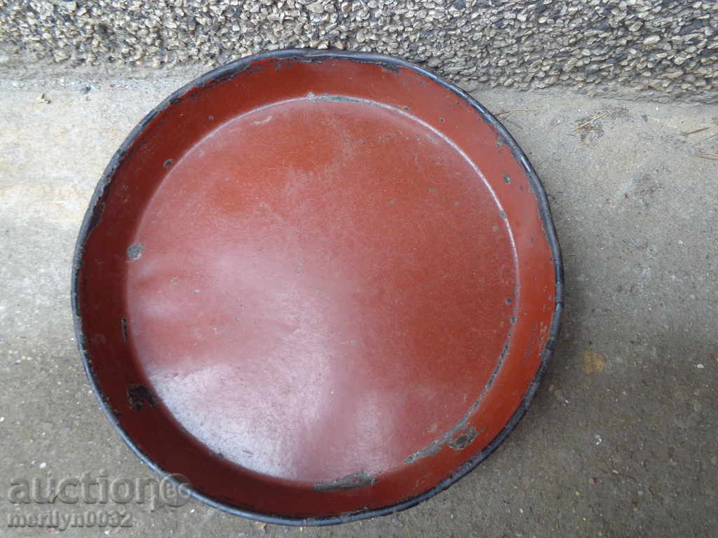 Auction Enamelled tray, tray, enamel container Auction Enamelled tray, tray, enamel container