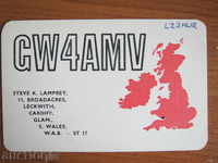 QSL. Радиолюбителска картичка. Великобритания. Уелс. 1972 г.