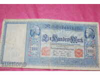 100 марки Германия 1910 червен печат