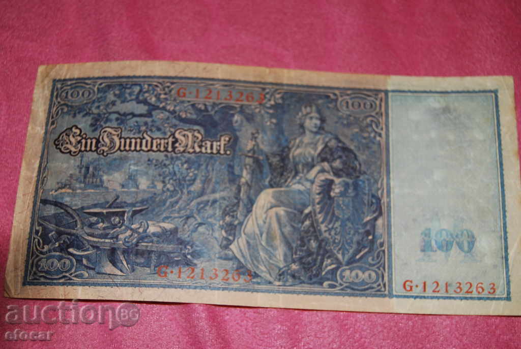 100 marks Germany 1910 red seal with price € 11.99 | 23.45 BGN