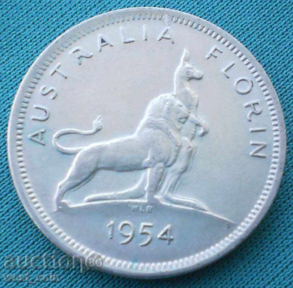 Australia 1 Florin 1954 Argint UNC