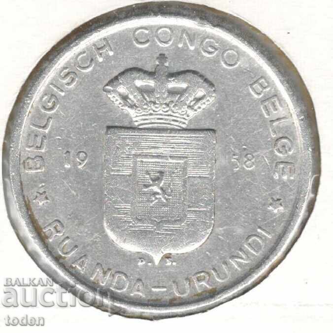 Ruanda-Urundi-5 Francs-1958-KM# 3