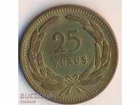 Turcia 25 kuru 1956