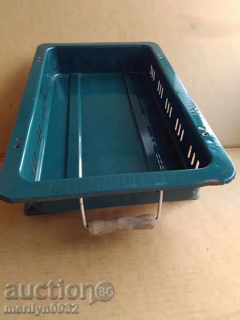 Enamelled tray, tray, enamel container - 6