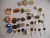Lot badges from GDR, FFP, Poland and others. from the mid-1960s