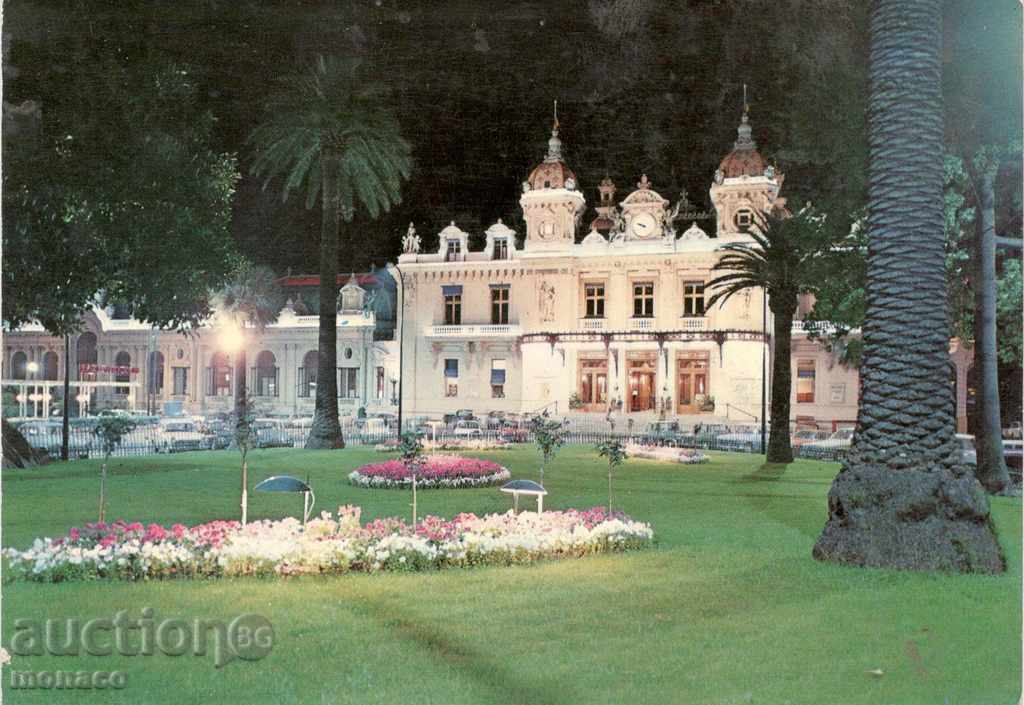 Стара пощенска картичка - Монте Карло, Казиното нощем