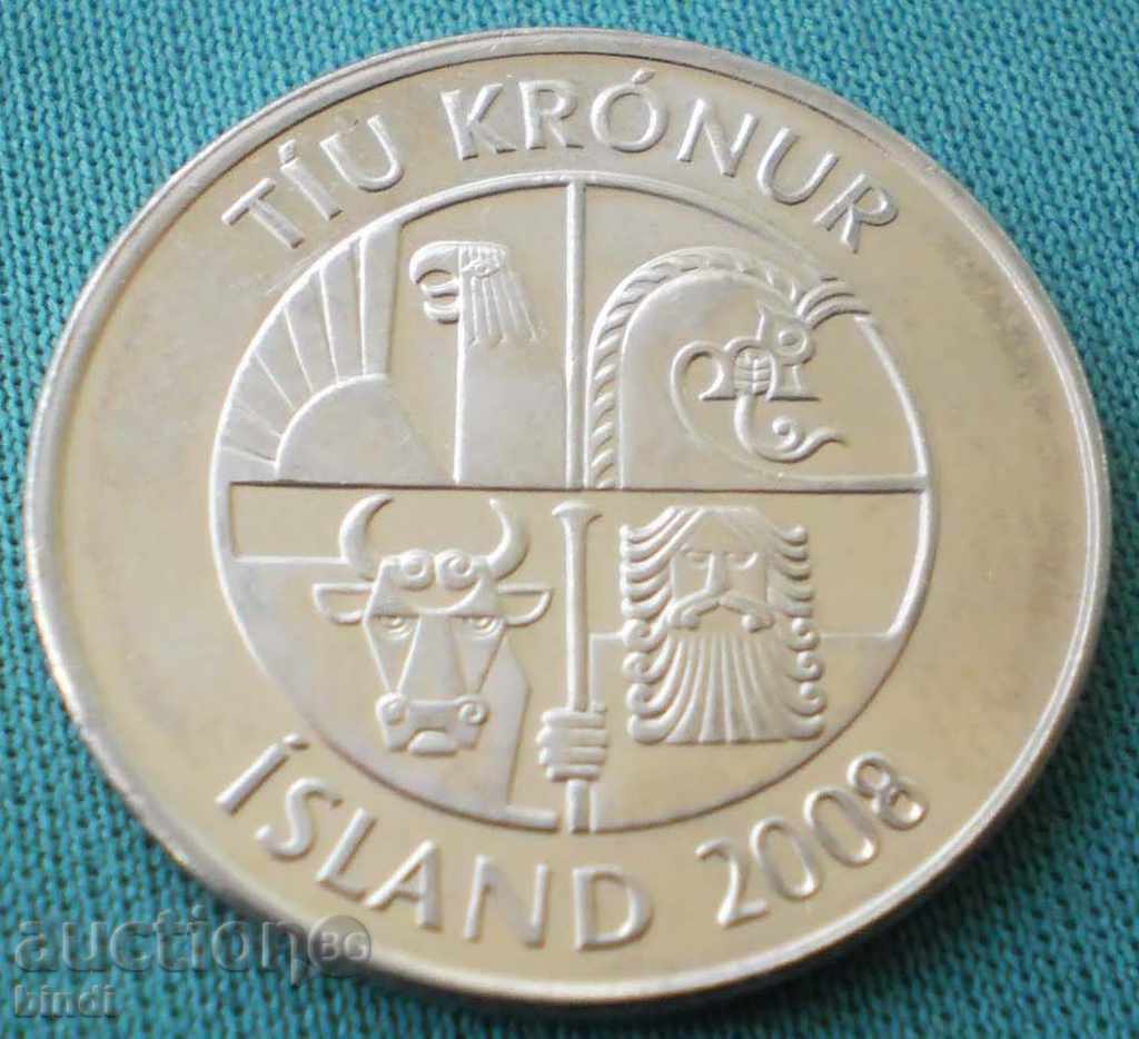 Iceland 10 Kroni 2008 with price € 1.14 | 2.23 BGN